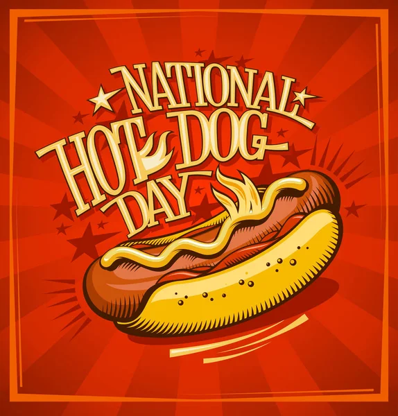 Dia nacional do cachorro-quente, design de banner vetorial —  Vetores de Stock