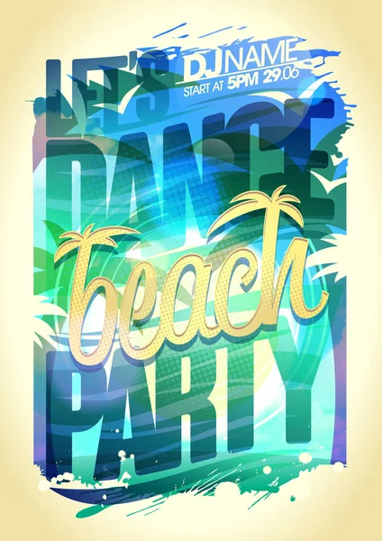 Diseño de póster de fiesta playa — Vector de stock