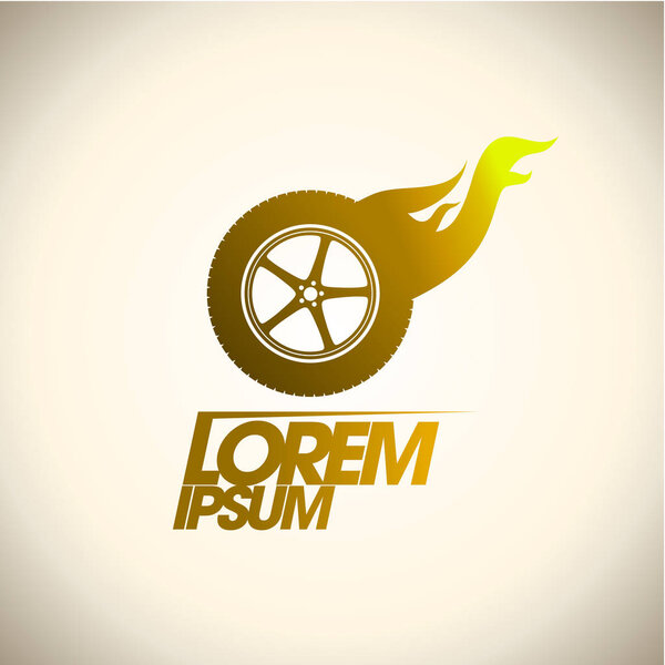 Golden hot wheel logo template