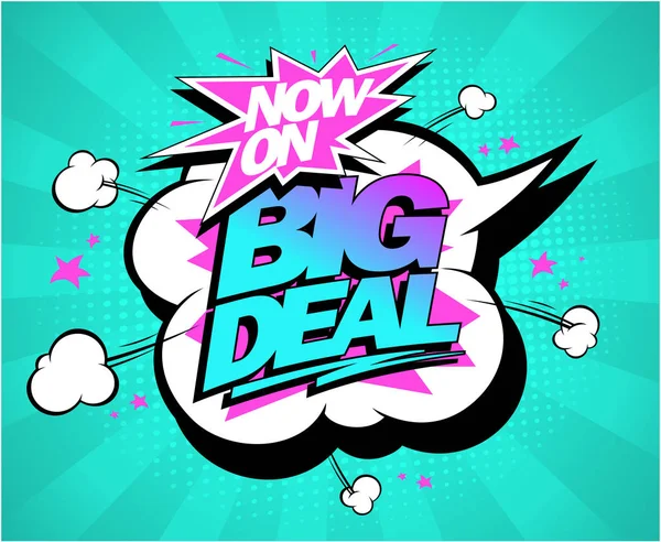 Big deal vector poster, comic style — Stock Vector