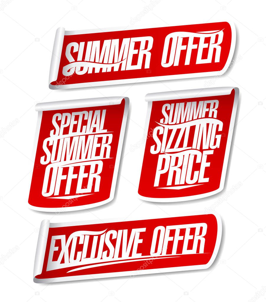 Best summer offers sale stickers set
