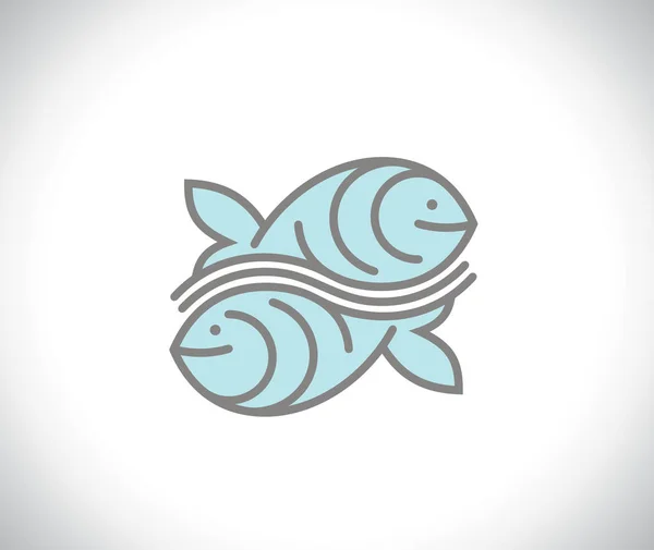 Deux poissons logotype concept — Image vectorielle