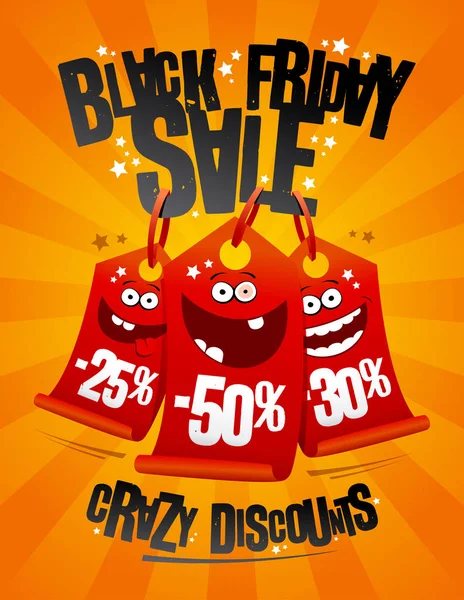 Black friday sale, crazy discounts — Stock Vector