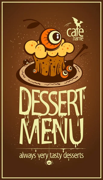 Halloween dessert menu carta copertina art design — Vettoriale Stock