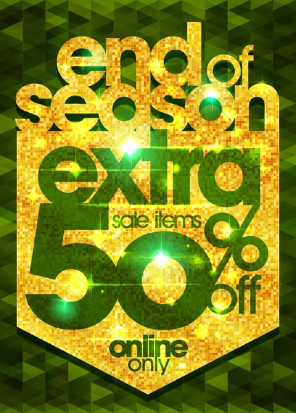 End of season extra 50% off sale items, vector banner concept — Stock Vector