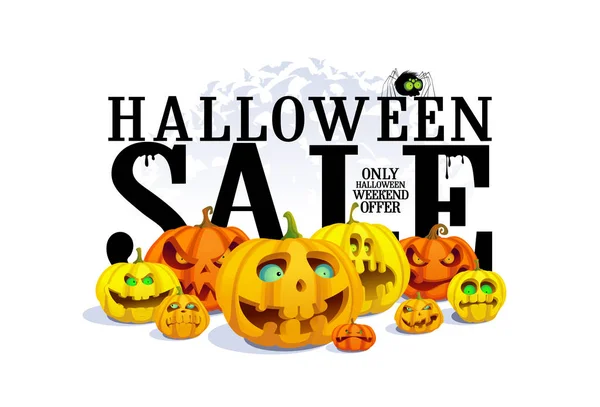 Concetto banner vendita Halloween — Vettoriale Stock