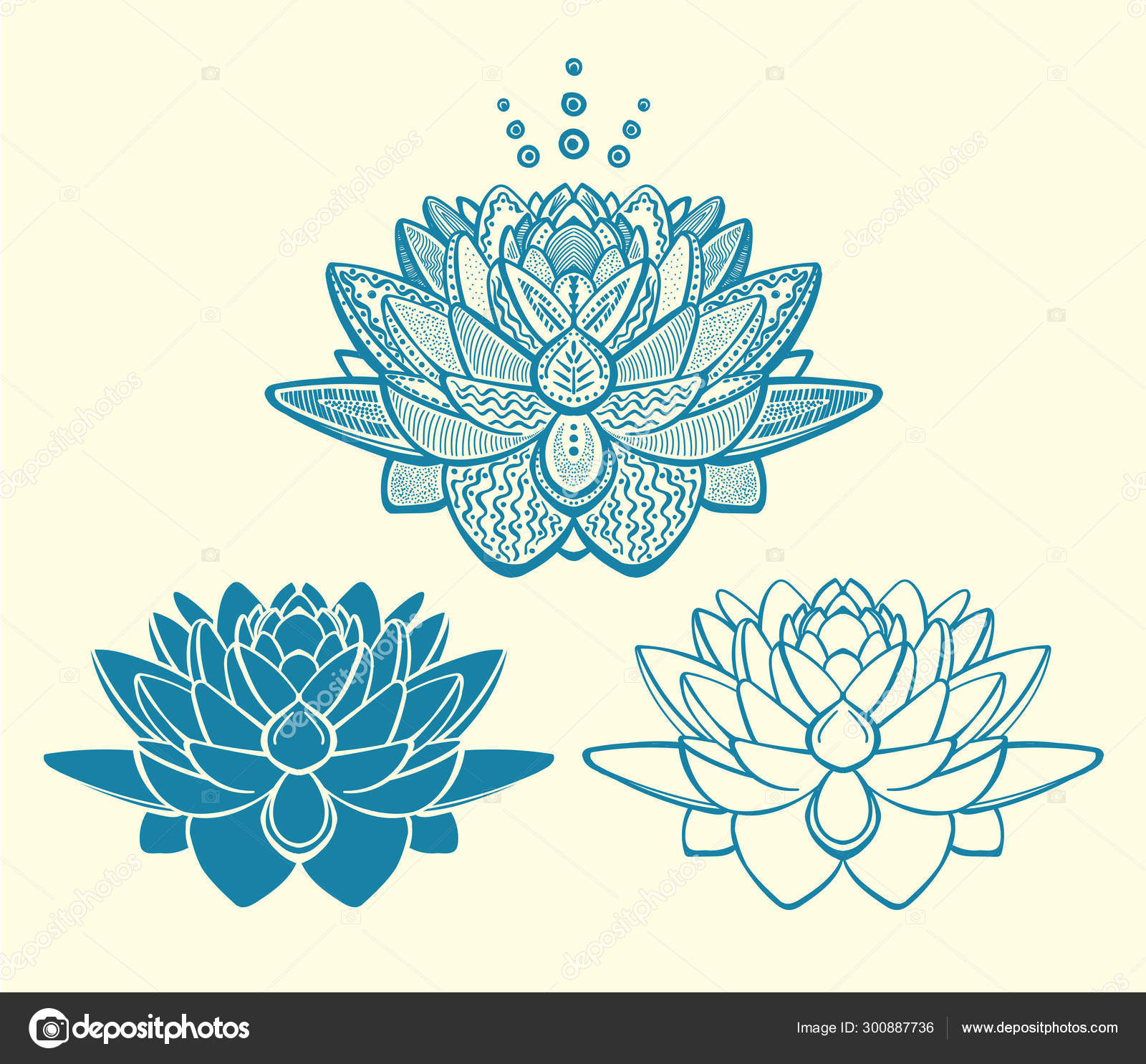 Collection Graphique De Logos De Fleurs De Lotus Image