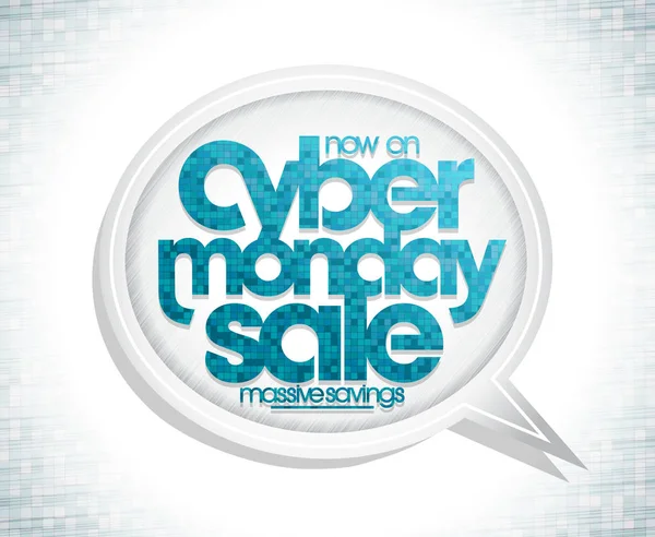 Cyber monday sale banner with speech bubble — Stock Vector