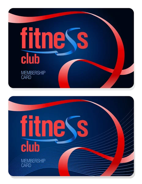 Fitness club membership cards set design — Stock Vector