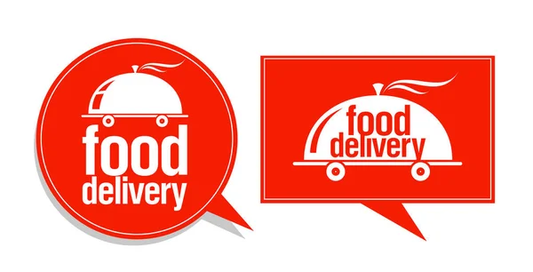 Food delivery symbols, signs or logos — Stock Vector