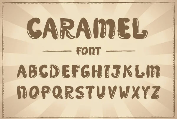 Handschrift vector lettertype, cartoon karamel typografie ontwerp — Stockvector