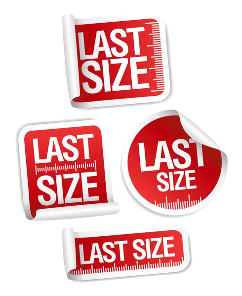 Last size clothing labels set — Stock Vector