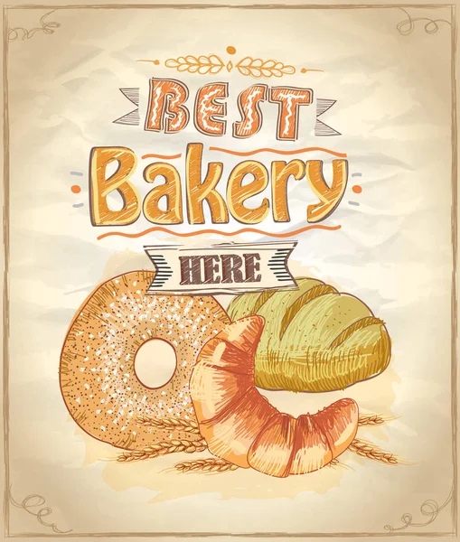 Best bakery here poster concept — Stock Vector