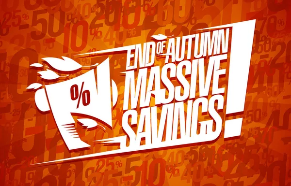 End of autumn massive savings banner design — Stock Vector