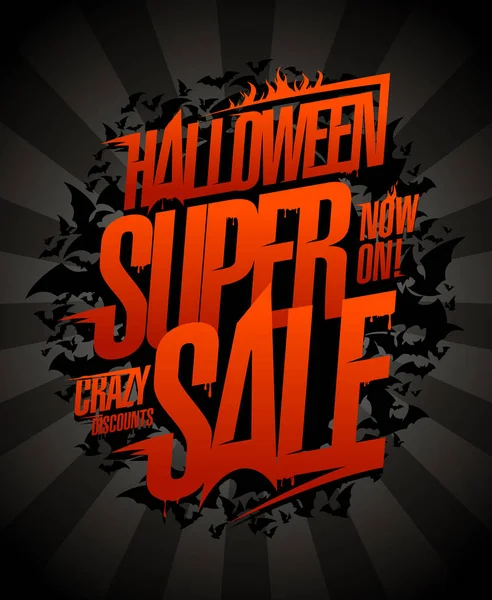 Cartaz de vetor de venda super Halloween — Vetor de Stock