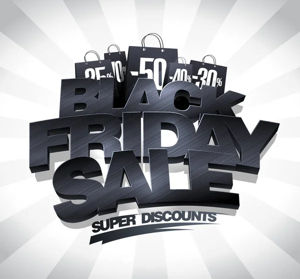 Black Friday verkoop vector banner ontwerpconcept — Stockvector