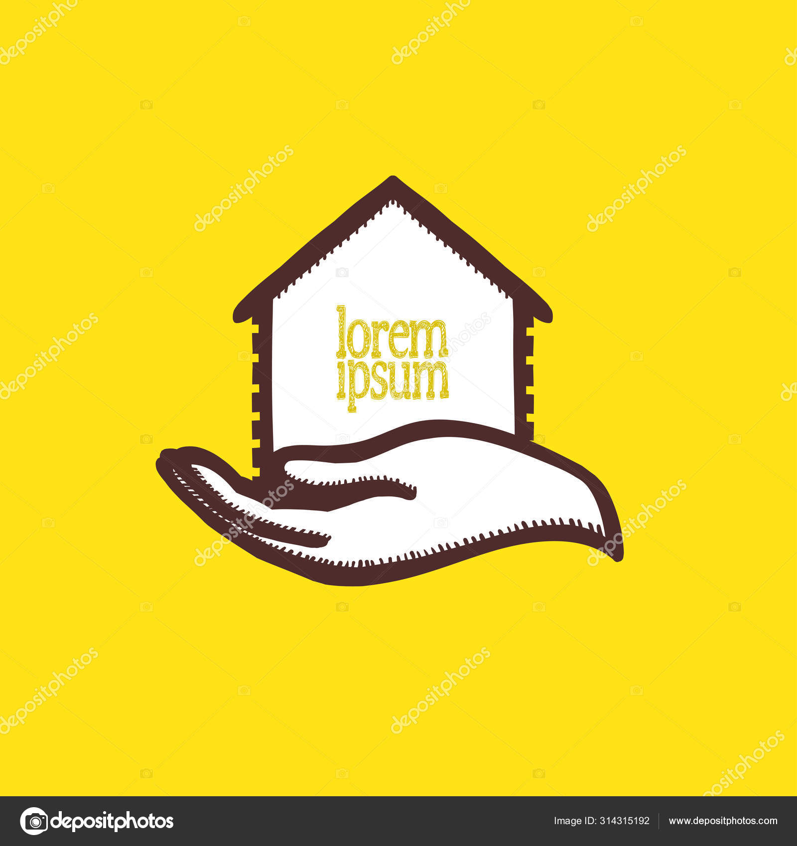 Hand holding house logo design Stock Vector Image by ©slena 314315192