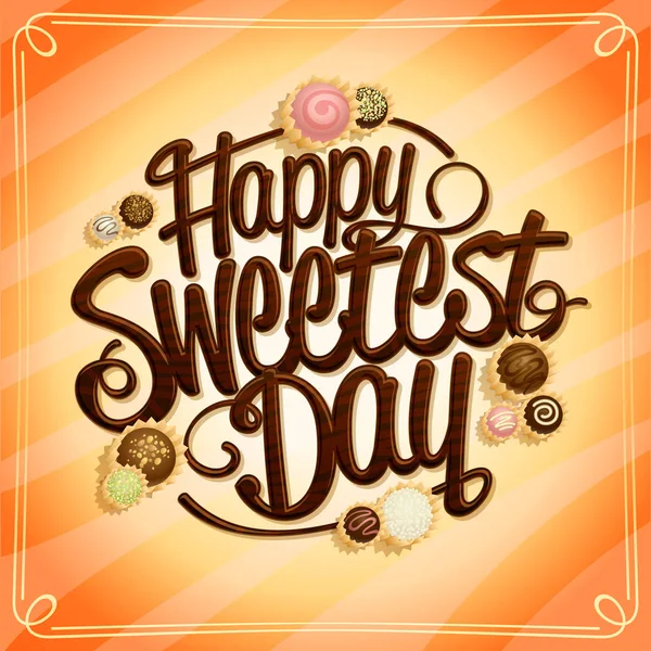 Happy sweetest day card design concept — Stock Vector