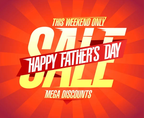 Happy Father Day Sale Vector Banner Design Mega Diskon Weekend - Stok Vektor