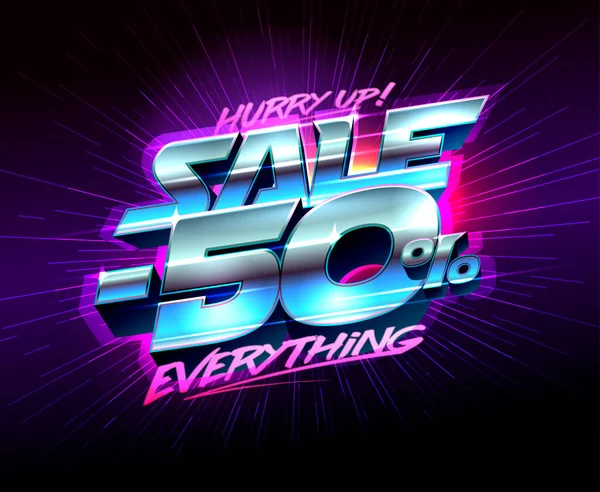 Sale Banner Hurry Everything Years Style Poster — стоковый вектор