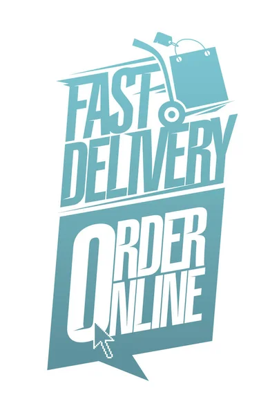 Fast Delivery Order Online Vector Poster Design — Stock Vector