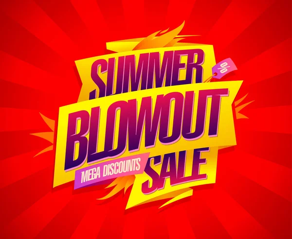 Summer Blowout Sale Banner Design Mega Rabatt Konzept — Stockvektor