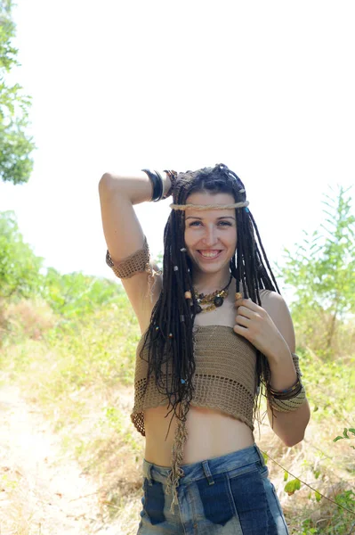 Alegre Increíble Mujer Posando Aire Libre — Foto de Stock