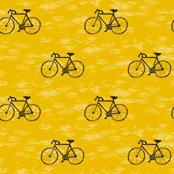 自転車で都市のファッションシームレスパターン — ストックベクタ