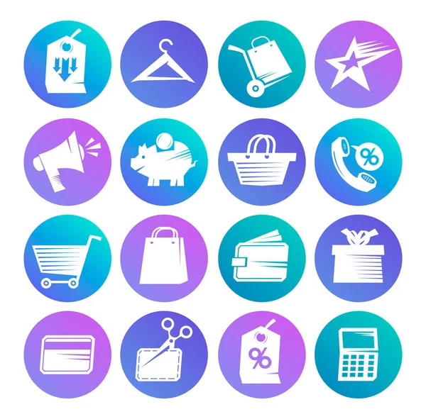 Set Web Apps Icons Symbols Online Shopping Savings Business Banking — Stock Vector