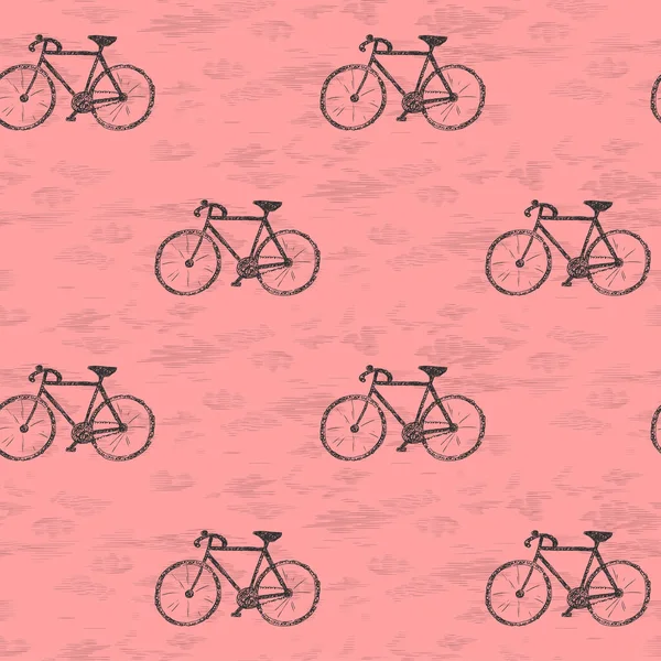 自転車でシームレスなパターンをコート — ストックベクタ