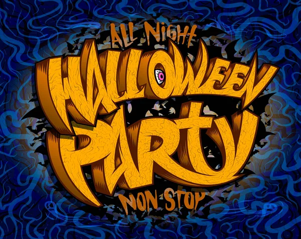 Halloween Party Grafický Banner Design Ručně Kresleným Písmem — Stockový vektor