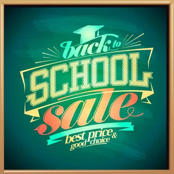 Back School Sale Best Price Good Choice Vector Typography Poster — Stock Vector