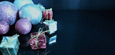 Dekorlu Noel arka planı. kopyalama alanı ile