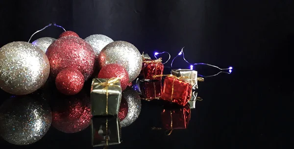 装飾とクリスマスの背景 コピースペース付き — ストック写真