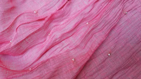 Gambar Dinding Abstrak Tekstur Kain Merah Muda — Stok Foto