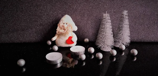 Composição Natal Santa Figura Decorações — Fotografia de Stock