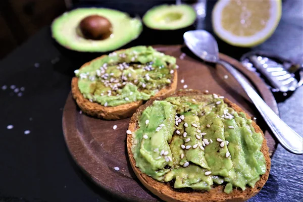 Avocado toast , overhead viewy avocado sandwich on toast bread m