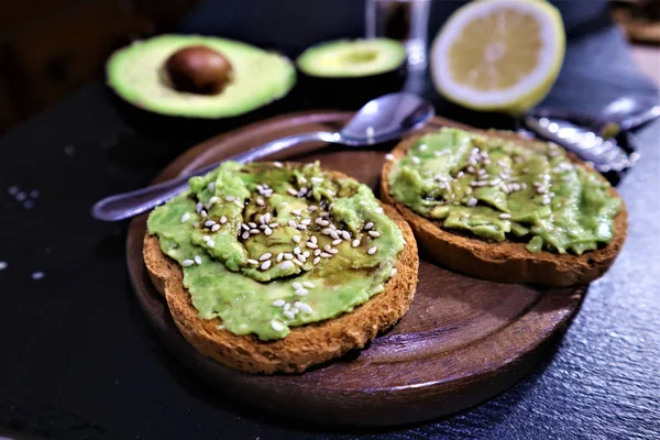 Avocado toast , overhead viewy avocado sandwich on toast bread m