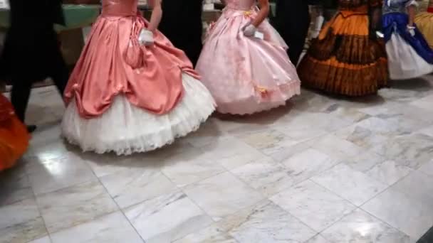 Виагранде Катания Италия Ноября 2018 Года Танцы Костюме Xviii Века — стоковое видео