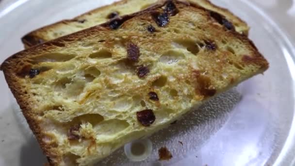 Lezzetli Talyan Tatil Pastası Close Beyaz Arka Plan Üzerinde Geleneksel — Stok video