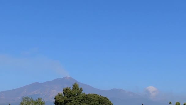 2019 Sicílie Itálie Sopka Etna Během Eruptivní Fáze — Stock video