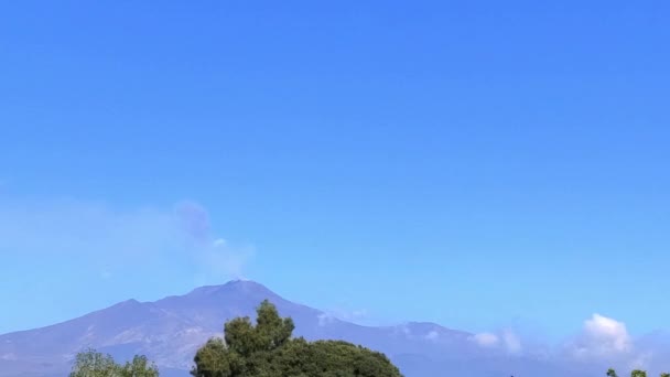 2019Sizilien Italien Zeitraffer Der Ätna Vulkan Während Einer Eruptiven Phase — Stockvideo