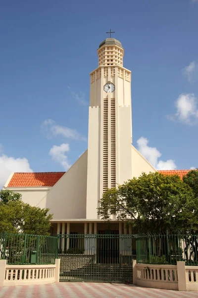 Προτεσταντική Εκκλησία Wilhelminastraat Oranjestad Αρούμπα Καραϊβική — Φωτογραφία Αρχείου