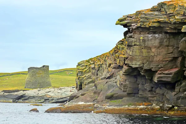 Broch Mousa Which Preserved Iron Age Tower Rocky Coastline Island — Stock Photo, Image