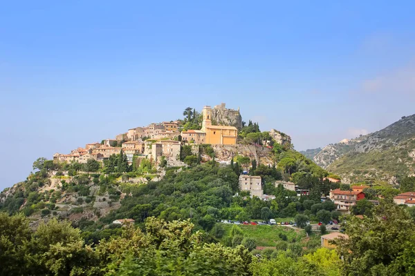 Hermoso Pueblo Medieval Cima Colina Eze Pueblo Histórico Está Pearched — Foto de Stock