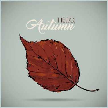 Parlak yaprak ile Merhaba sonbahar arka plan. Vektör çizimi 