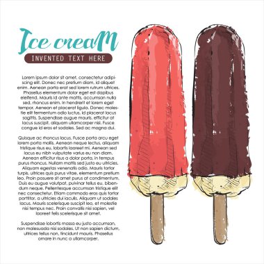 Dondurmalı poster. Çizim stili. Vektör çizimi. 