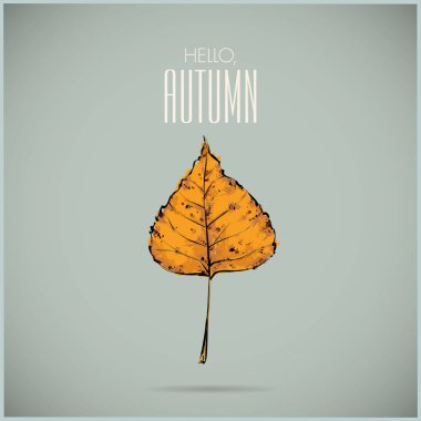Parlak yaprak ile Merhaba sonbahar arka plan. Vektör çizimi 