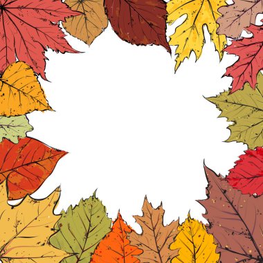 Parlak renkli yaprakları ve kopya alanı ile Sonbahar arka plan. Vektör çizimi 