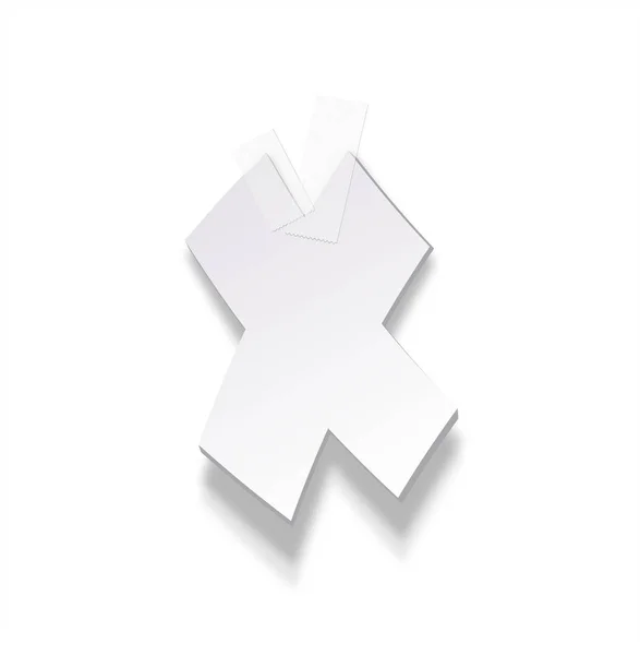 La carta de papel fijada por una cinta adhesiva. Alfabeto de papel vectorial — Vector de stock
